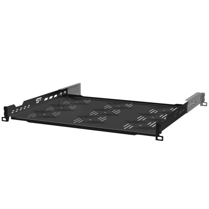 Police pro rack, 483x350x44, černá, výsuvná