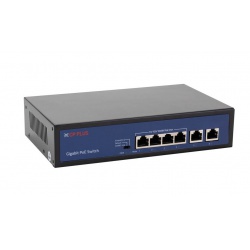 Switch PoE 6x1Gbps (z toho 4xPoE), 30W/port