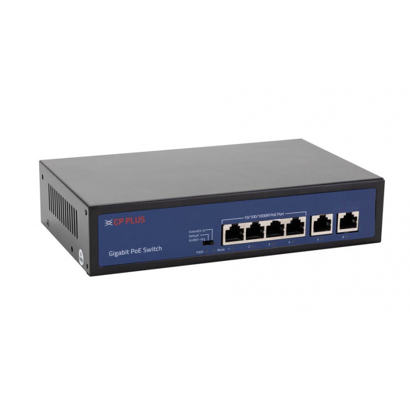 Switch PoE 6x1Gbps (z toho 4xPoE), 30W/port