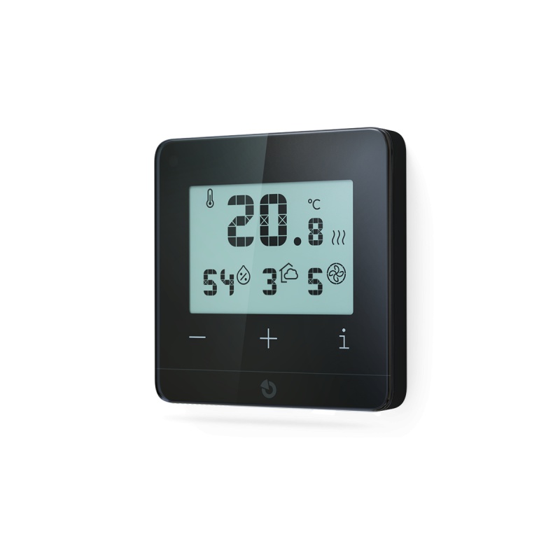 Termostat (vzduch/podlaha/vlhkost/CO2),disp,BUS,antracit-NOVINKA
